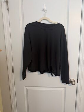 Avia Black Tie-Hem Crewneck Sweatshirt